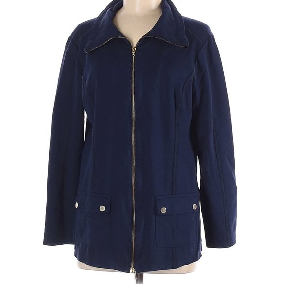 SPANNER Sporty Navy Jacket w Gold Accents 6 - Picture 1 of 9